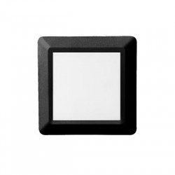 Led wall square luminaire black PP base, PC cover,IP65 4W 125mmx125mmx28mm  230V 3000k - SLIM51NB  - aca
