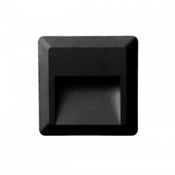 Led wall square luminaire black PP base, PC cover,IP65 2W 125mmx125mmx28mm  230V 3000k - SLIM52NB  - aca