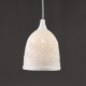 Pendant light 1 x E27 LED 60W Twine + Plastic + Metal + Fabric cable / White Φ27,5Χ115CM PETRA - acadecor