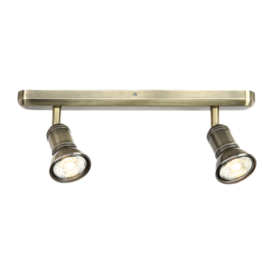 Φωτιστικό σπότ επίτοιχο / Οροφής 2XGU10 max 50W Μέταλλο / Αντικέ λευκό 36X6,2X14CM BRULEE - acadecor 