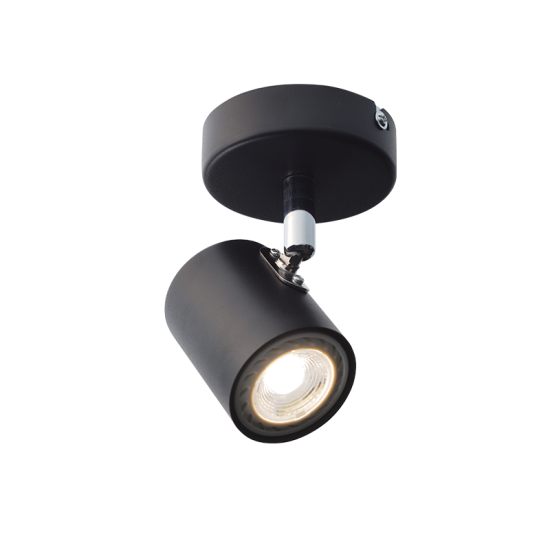 Φωτιστικό σπότ επίτοιχο / Οροφής LED 1XGU10 max 50W Μέταλλο / Αμμωδες μάυρο D8HX7CM ORFEAS - acadecor 