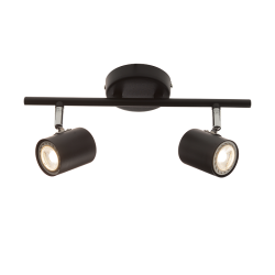 Φωτιστικό σπότ επίτοιχο / Οροφής LED 2XGU10 max 50W Μέταλλο / Αμμωδες μάυρο 33.3CM ORFEAS - acadecor 