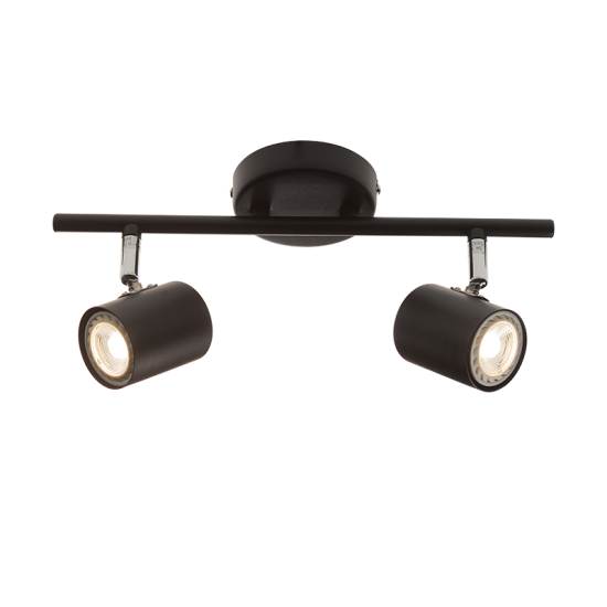 Φωτιστικό σπότ επίτοιχο / Οροφής LED 2XGU10 max 50W Μέταλλο / Αμμωδες μάυρο 33.3CM ORFEAS - acadecor 