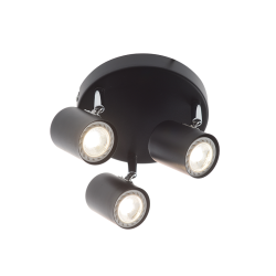 Φωτιστικό σπότ επίτοιχο / Οροφής LED 3XGU10 max 50W Μέταλλο / Αμμωδες μαυρο Φ168 ORFEAS - acadecor 