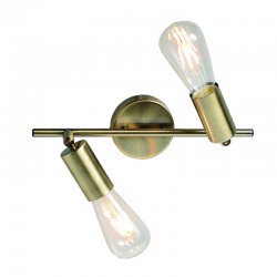 Φωτιστικό επίτοιχο 2XE27 max 60W Μέταλλο / Ορείχαλκο αντικέ 3,3X9,7X17CM MOHICANS - acadecor  