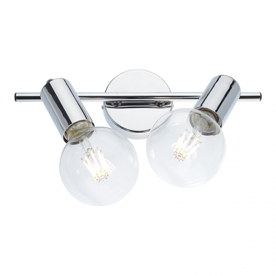 Φωτιστικό επίτοιχο 2XE27 max 60W Μέταλλο / Χρώμιο 3,3X9,7X17CM MOHICANS - acadecor  