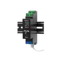 Ρελέ 1 Φάσης 2 καναλιών με δύο ακριβείς μετρητές ισχύος LAN , wifi & Bluetooth 25A ShellyPRO 2PM