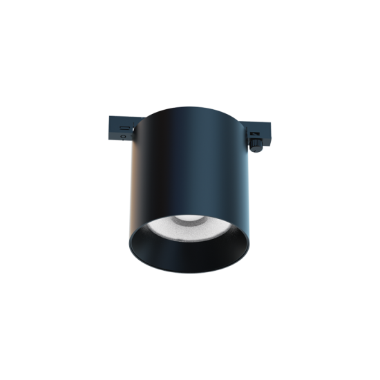 Φωτιστικό σπότ στρογγυλό μάυρο μαγνητικής ράγας 7W 24V DC 4000k 700lm 36° RA90 Φ68x71mm - TCYL740B - aca