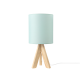 Table light 1 x E14 LED 40W Fabric + Wood + PVC white cable / Pale mint + Natural Φ18XH40CM PICCOLO - acadecor