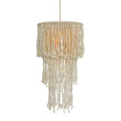 Φωτιστικό κρεμαστό 1 x E27 LED 15W Μάλλινο + Υφασμάτινο καλωδιο / Εκρού D40XH180CM THASSOS - acadecor