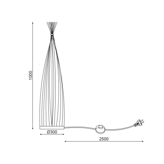 Φωτιστικό επιδαπέδιο 1 x E27 LED 9W Μπαμπού  +Ύφασμα + PVC Καλώδιο /  Φυσικό + Λευκό D30XH100CM  SERIFOS - acadecor