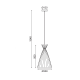 Pendant light 1 x E27 LED 9W Bamboo+ Metal + Fabric beige cable / Natural + Matt White  D30XH154CM SERIFOS - acadecor