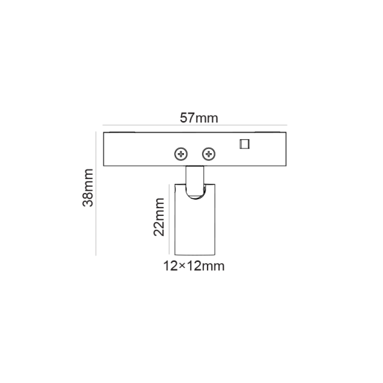 Φωτιστικό μαγνητικής ράγας σπότ τετράγωνο μάυρο 1W 24V DC 4000k 85lm 24° RA90 12x12x22mm - THUBE140BS - aca