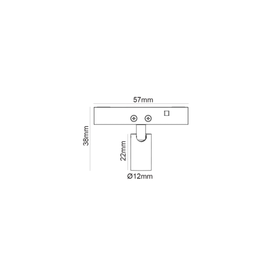 Track luminaire round spot 1W 24V DC 4000k 85lm 24° RA90 Φ12x22mm - THUBE140B - aca