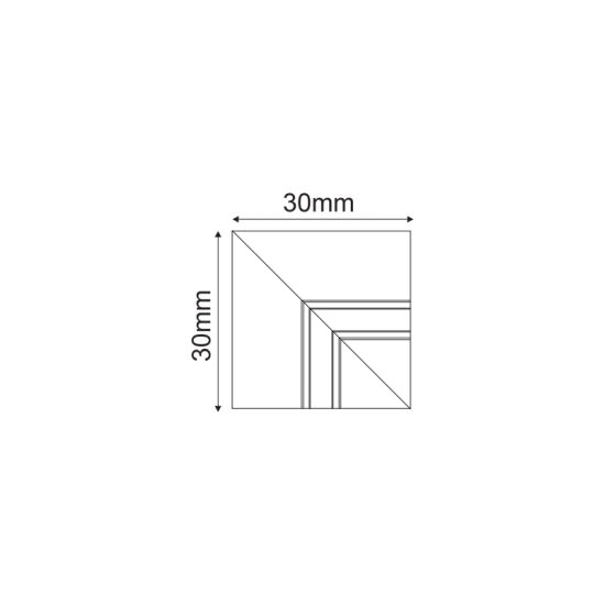 Γωνία εσωτερική 90μοιρών σύνδεσμος για μαγνητική ράγα ημιχωνευτή trimless 24V DC Οροφής Μάυρη - ΤMT90INΒ - aca