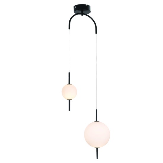Φωτιστικό κρεμαστό LED 11W 3000k 1150lm  Μέταλλο + Γυαλί + PVC Σύρμα καλώδιο / Μάυρο + Λευκό D37XH120CM AMELIA - acadecor