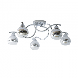 Ceilling light 5 x E27 60W Metal + Glass / Chrome + Clear Φ605 ALIEN - acadecor