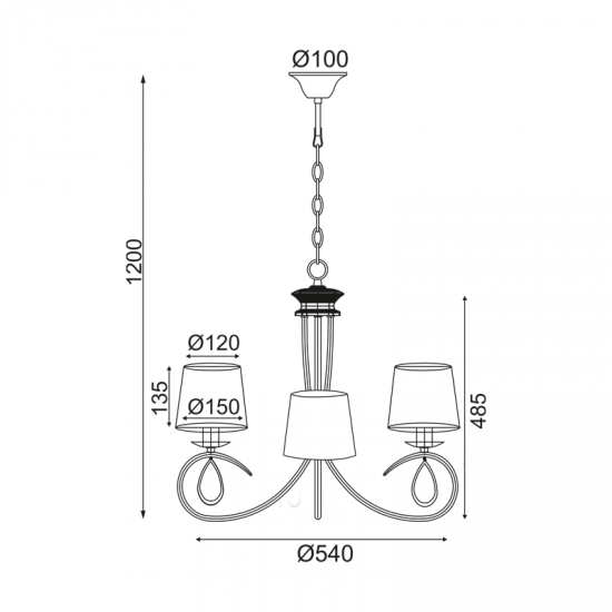 Φωτιστικό κρεμαστό 3 x E14 40W Μέταλλο + Σαγρέ ύφασμα + Κρύσταλλο + PVC διάφανο καλώδιο / Χρυσοχάλκινο + Μάυρο + Διάφανο Φ54XΗ120CM BASILICO - acadecor 
