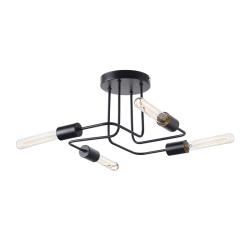 Ceilling light 4 x E27 60W Metal / Matt black Φ44XH21CM  COBRA - acadecor