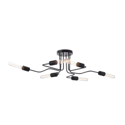 Ceilling light 6 x E27 60W Metal / Matt black 73X50XH21CM COBRA - acadecor