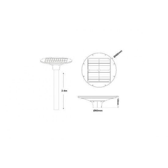 Φωτιστικού αστικού με φωτοβολταικο πάνελ 20w 4000k 21000lumen - TOUR2040 - aca