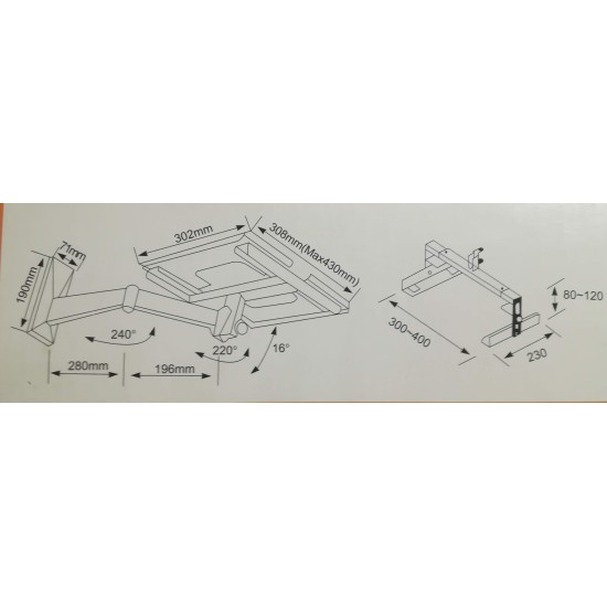 Βάση τηλέορασης VCD Ασημί  - Audioline