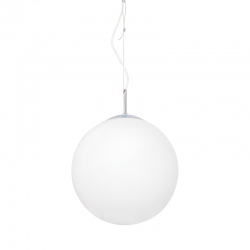 Φωτιστικό κρεμαστό 1 x E27 40W Μέταλλο + Γυαλί PVC Καλώδιο / Νίκελ + Λευκό Φ25CM LUNA - acadecor 