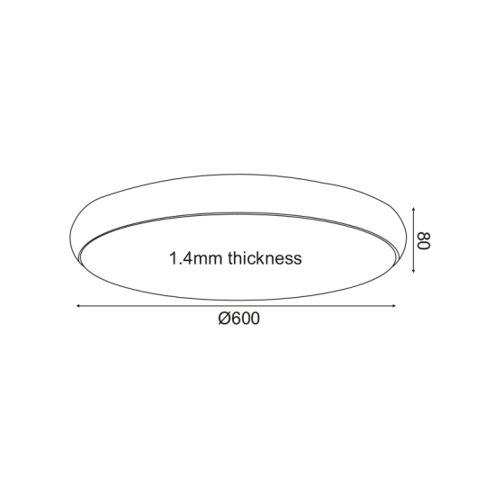 Ceiling light LED 54W 3000k 4320lm Metal + PMMA  / Mat white + Opal D60XH8CM KALLISTA - acadecor