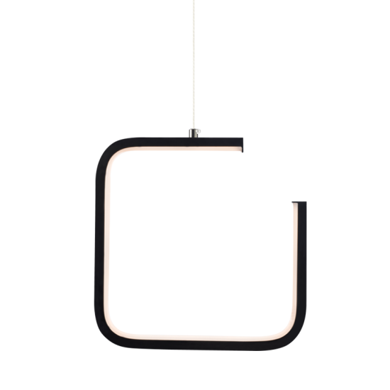 Φωτιστικό κρεμαστό LED 8W 3000k 780lm Μέταλλο + PVC σύρμα καλώδιο / Μάυρο Μάτ 22X11XH129CM EUKLID1 - acadecor