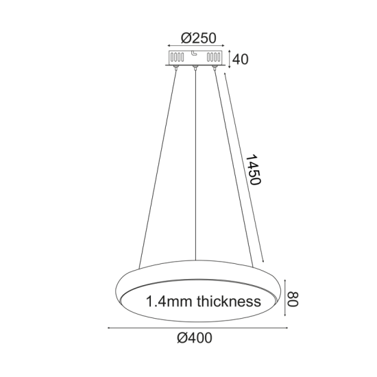 Φωτιστικό κρεμαστό LED 32W 3000k 2560lm Μέταλλο + PMMA / Λευκό μάτ + Αμμοβολή D40XH140CM KALLISTA - acadecor