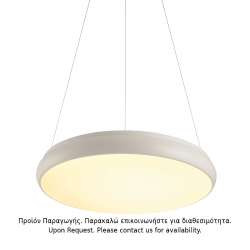 Φωτιστικό κρεμαστό LED 54W 3000k 4320lm Μέταλλο + PMMA / Λευκό μάτ + Αμμοβολή D60XH135CM  KALLISTA - acadecor