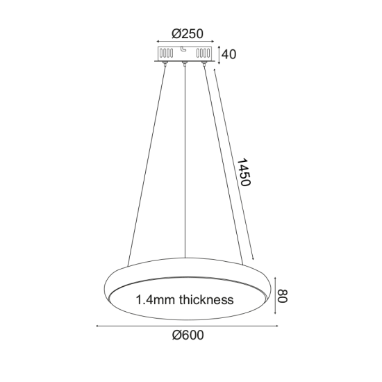 Φωτιστικό κρεμαστό LED 54W 3000k 4320lm Μέταλλο + PMMA / Λευκό μάτ + Αμμοβολή D60XH135CM  KALLISTA - acadecor
