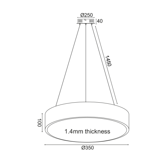 Φωτιστικό κρεμαστό LED 32W 3000k 2560lm Μέταλλο + PMMA + PVC Σύρμα καλωδίου / Λευκό μάτ + Αμμοβολή D35XH140CM OPTIMUS - acadecor
