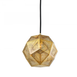 Φωτιστικό κρεμαστό 1xE27 40W max Ανοξείδωτο Μέταλλο + Υφασμάτινο καλώδιο / Γυαλιστό χρυσό + Μάυρο Φ32XH120CM MOROCCO - acadecor