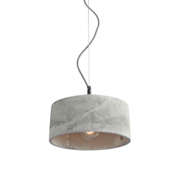 Φωτιστικό κρεμαστό 1 x Ε27 LED 40W Τσιμέντο + Μέταλλο + Υφασμάτινο καλώδιο / Φυσικό + Μάυρο + Ασπρόμαυρο Φ32xH18cm ELVIS - acadecor 