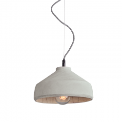 Φωτιστικό κρεμαστό 1 x Ε27 LED 40W Τσιμέντο + Μέταλλο + Υφασμάτινο καλώδιο / Φυσικό + Μάυρο + Ασπρόμαυρο Φ28xH16cm ELVIS - acadecor 