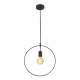 Pendant light 1 x E27 40W Metal +  PVC - Fabric cable / Matt black Φ35 TWINGY - acadecor