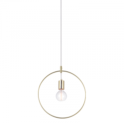 Pendant light 1 x E27 40W Metal +  PVC - Fabric cable / Polished brass Φ35 TWINGY - acadecor