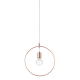 Pendant light 1 x E27 40W Metal +  PVC - Fabric cable / Polished copper Φ35 TWINGY - acadecor