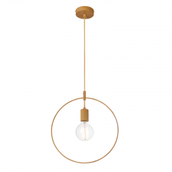 Pendant light 1 x E27 40W Metal +  PVC - Fabric cable / Wood paint Φ35 TWINGY - acadecor