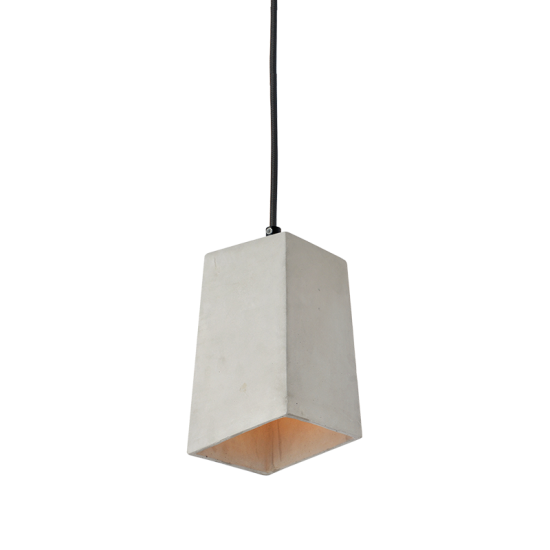 Pendant light 1 x Ε27 LED 40W Cement + Metal + Fabric cable /  Natural + Black 15,5Χ15,5ΧΗ120CM ELTON - acadecor 