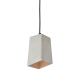Pendant light 1 x Ε27 LED 40W Cement + Metal + Fabric cable /  Natural + Black 15,5Χ15,5ΧΗ120CM ELTON - acadecor 