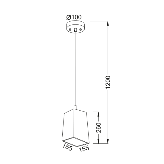 Pendant light 1 x Ε27 LED 40W Cement + Metal + Fabric cable /  Natural + Black 15,5Χ15,5ΧΗ120CM ELTON - acadecor 