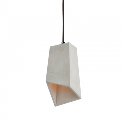 Pendant light 1 x Ε27 LED 40W Cement + Metal + Fabric cable /  Natural + Black 15Χ11ΧΗ120CM ELTON - acadecor 
