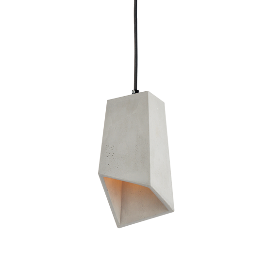 Pendant light 1 x Ε27 LED 40W Cement + Metal + Fabric cable /  Natural + Black 15Χ11ΧΗ120CM ELTON - acadecor 