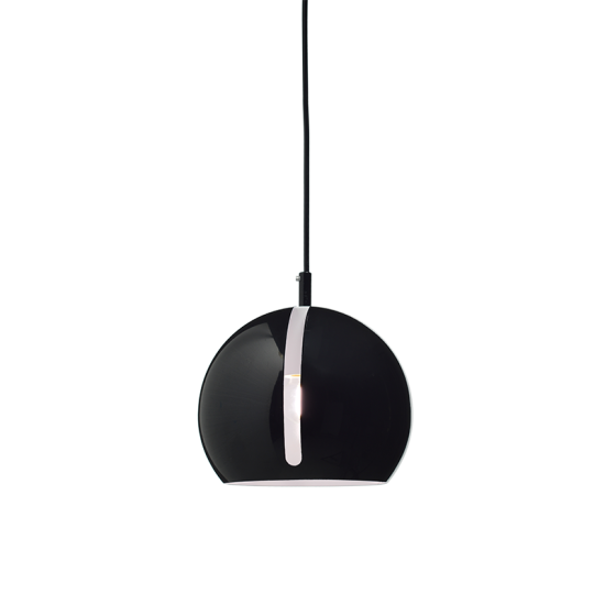 Pendant light 1 x E27 40W Metal + PVC cable  / Polished black Φ20XH120CM HOSTA - acadecor 