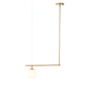 Pendant light 1xΕ27 max 40W Metal + Glass  / Satin brass + White + White 56X15XH115CM THETIS - acadecor