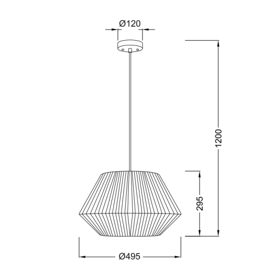 Φωτιστικό κρεμαστό 1 x E27 LED 40W Σχοινί + Μέταλλο + Λευκό Υφασμάτινο καλώδιο / Λευκό Φ49,5ΧΗ120CM PERU - acadecor
