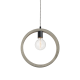 Pendant light 1 x Ε27 LED 40W Cement + Metal + Fabric cable /  Natural + Matt Black Φ33XH120CM LION - acadecor 