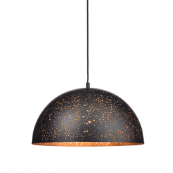 Φωτιστικό κρεμαστό 1xE27 40W max Μέταλλο + Υφασμάτινο καλώδιο / Μάυρο μάτ + Ορείχαλκο μάτ Φ40ΧΗ120CM PLANETARIO - acadecor